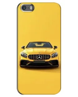 Чехол для iPhone 5 / 5s / SE с картинкой «Желтый Mercedes GT»
