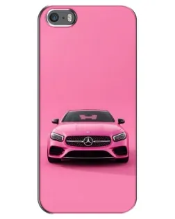 Чехол для iPhone 5 / 5s / SE с картинкой «Розовый Mercedes AMG»
