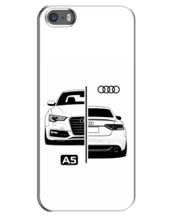 Чехол для iPhone 5 / 5s / SE с картинкой «Audi — контрастный дизайн»