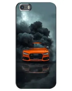Чехол для iPhone 5 / 5s / SE с картинкой «Audi в облаках дыма»