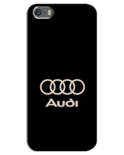 Чехол для iPhone 5 / 5s / SE с картинкой «Audi — золотой логотип»