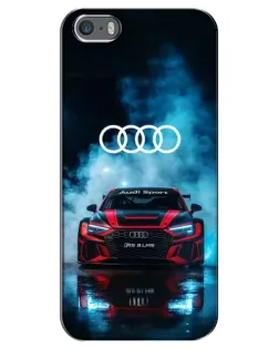 Чехол для iPhone 5 / 5s / SE с картинкой «Audi Sport — неон»