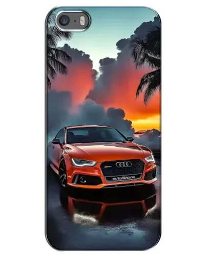 Чехол для iPhone 5 / 5s / SE с картинкой «Audi — закат»