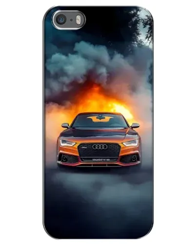 Чехол для iPhone 5 / 5s / SE с картинкой «Audi в огненном дыму»