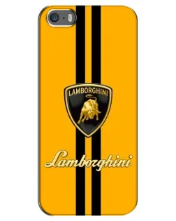 Чехол для iPhone 5 / 5s / SE с картинкой «Lamborghini Stripe желтый»