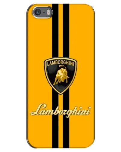 Чехол для iPhone 5 / 5s / SE с картинкой «Lamborghini Stripe желтый»
