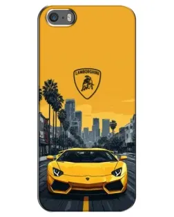 Чехол для iPhone 5 / 5s / SE с картинкой «Желтый Lamborghini город» Чехол для iPhone 5 / 5s / SE с картинкой «Желтый Lamborghini город»
