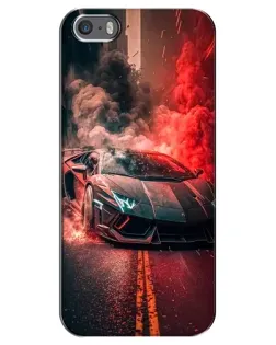 Чехол для iPhone 5 / 5s / SE с картинкой «Lamborghini красный дым» Чехол для iPhone 5 / 5s / SE с картинкой «Lamborghini красный дым»