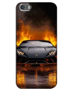 Чехол для iPhone 5 / 5s / SE с картинкой «Lamborghini в огне» Чехол для iPhone 5 / 5s / SE с картинкой «Lamborghini в огне»