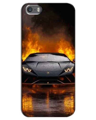 Чехол для iPhone 5 / 5s / SE с картинкой «Lamborghini в огне»