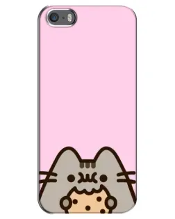 Чехол для iPhone 5 / 5s / SE с картинкой «Pusheen и печенье»