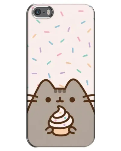 Чехол для iPhone 5 / 5s / SE с картинкой «Пушин с кексом»