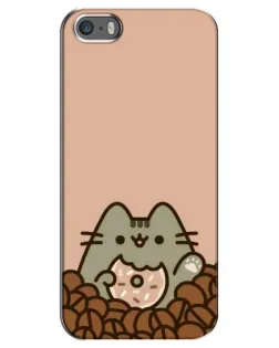 Чехол для iPhone 5 / 5s / SE с картинкой «Кофейный Пушин»