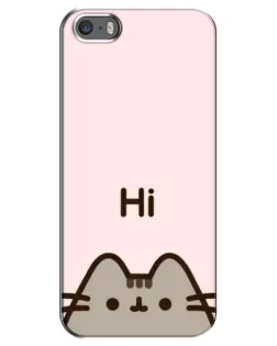 Чехол для iPhone 5 / 5s / SE с картинкой «Пушин говорит Hi»