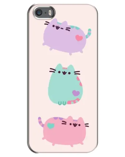 Чехол для iPhone 5 / 5s / SE с картинкой «Pusheen трио»