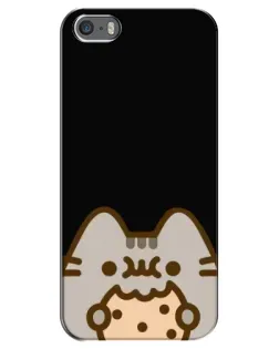 Чехол для iPhone 5 / 5s / SE с картинкой «Пушин на черном»