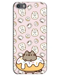 Чехол для iPhone 5 / 5s / SE с картинкой «Пушин на пончике»