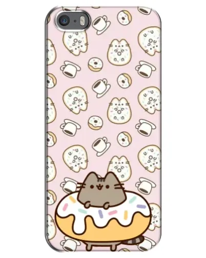 Чехол для iPhone 5 / 5s / SE с картинкой «Пушин на пончике»