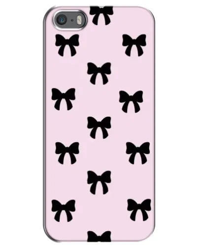 Чехол для iPhone 5 / 5s / SE с картинкой «Черные банты Coquette»