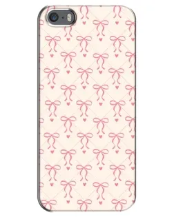 Чохол для iPhone 5 / 5s / SE з картинкою «Рожеві бантики Coquette»