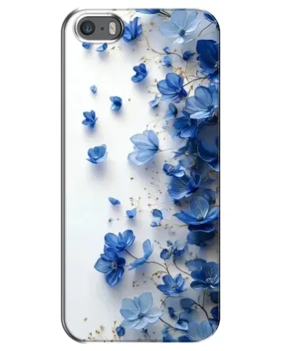 Чехол для iPhone 5 / 5s / SE с картинкой «Голубой цветочный каскад»