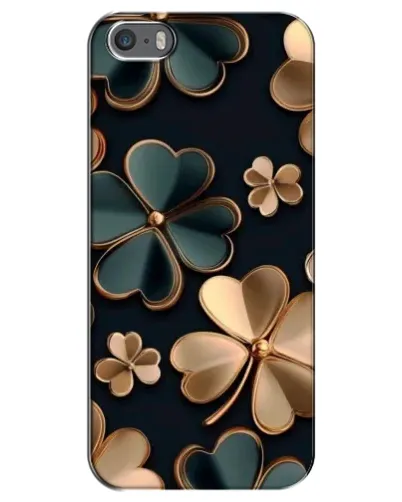 Чехол для iPhone 5 / 5s / SE с картинкой «Клевер в золоте»