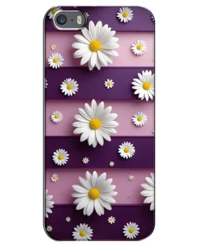 Чехол для iPhone 5 / 5s / SE с картинкой «Ромашки на фиолетовом»