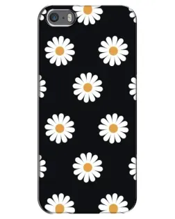 Чехол для iPhone 5 / 5s / SE с картинкой «Ромашки на черном» Чехол для iPhone 5 / 5s / SE с картинкой «Ромашки на черном»