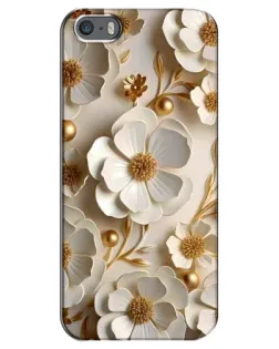 Чехол для iPhone 5 / 5s / SE с картинкой «Белие бумажние цвети» Чехол для iPhone 5 / 5s / SE с картинкой «Белие бумажние цвети»
