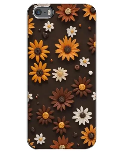 Чехол для iPhone 5 / 5s / SE с картинкой «Узор из маленьких подсолнухов»