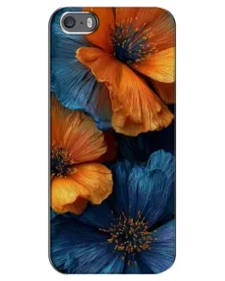 Чехол для iPhone 5 / 5s / SE с картинкой «Яркая сине-оранжевая флора» Чехол для iPhone 5 / 5s / SE с картинкой «Яркая сине-оранжевая флора»