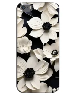 Чехол для iPhone 5 / 5s / SE с картинкой «Объемные белые цветы» Чехол для iPhone 5 / 5s / SE с картинкой «Объемные белые цветы»