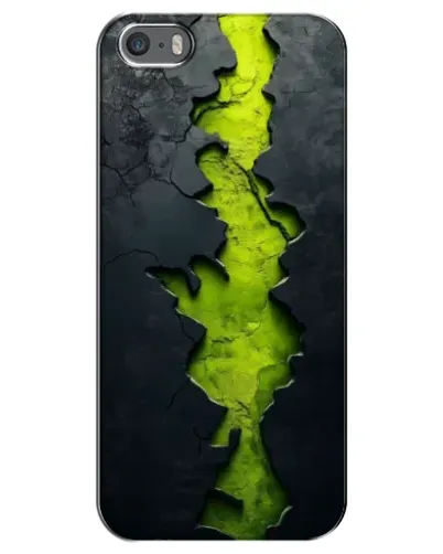 Чехол для iPhone 5 / 5s / SE с картинкой «Салатовый разлом скалы»