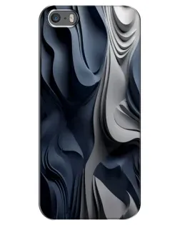 Чехол для iPhone 5 / 5s / SE с картинкой «Объемные синие складки» Чехол для iPhone 5 / 5s / SE с картинкой «Объемные синие складки»