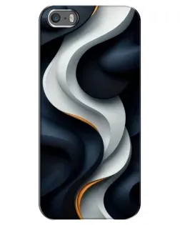 Чехол для iPhone 5 / 5s / SE с картинкой «Объемные черно-белые ленты» Чехол для iPhone 5 / 5s / SE с картинкой «Объемные черно-белые ленты»