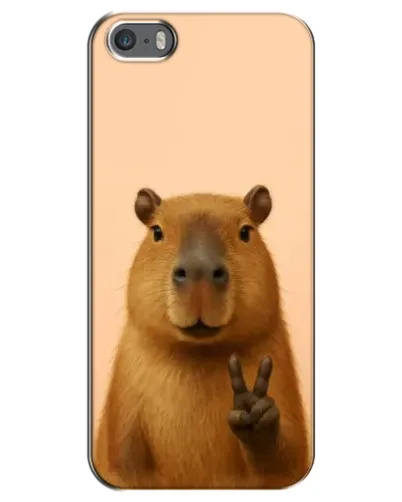Чехол для iPhone 5 / 5s / SE с картинкой «Капибара виктория»