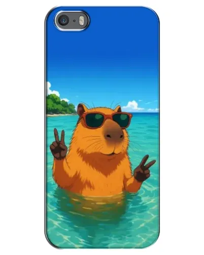 Чехол для iPhone 5 / 5s / SE с картинкой «Морская капибара»