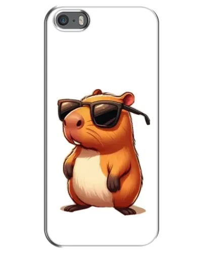 Чехол для iPhone 5 / 5s / SE с картинкой «Капибара в очках»