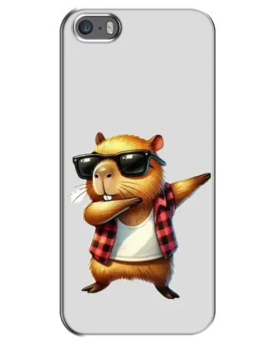 Чехол для iPhone 5 / 5s / SE с картинкой «Капибара рэпер даб»