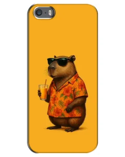 Чехол для iPhone 5 / 5s / SE с картинкой «Капибара на отдыхе»