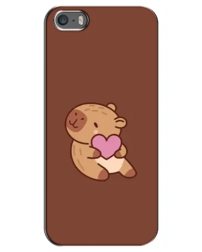 Чехол для iPhone 5 / 5s / SE с картинкой «Капибара с сердцем»