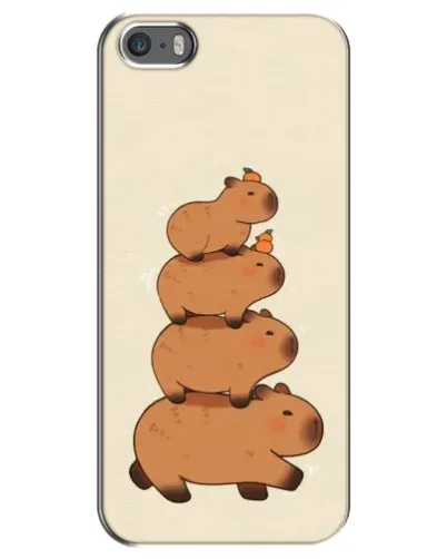 Чехол для iPhone 5 / 5s / SE с картинкой «Башня из капибар»