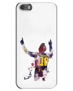 Чехол для iPhone 5 / 5s / SE с картинкой «Акварельный Месси Барселона»