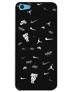 Чехол для iPhone 5c с картинкой «Nike Black Pattern»