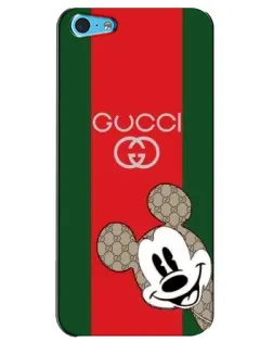 Чехол для iPhone 5c с картинкой «Gucci — полосы и Микки»