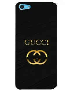 Чехол для iPhone 5c с картинкой «Золотой логотип Gucci»