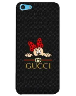 Чехол для iPhone 5c с картинкой «Минни Маус Gucci — черный»