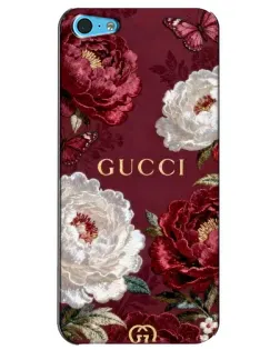 Чехол для iPhone 5c с картинкой «Gucci — бордовые розы»