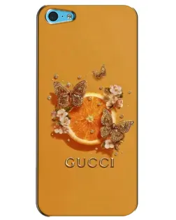 Чехол для iPhone 5c с картинкой «Gucci — золотые бабочки»