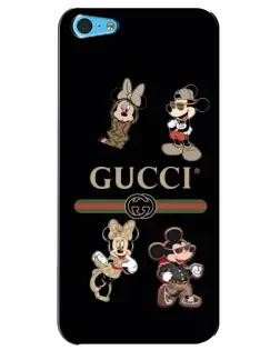Чехол для iPhone 5c с картинкой «Gucci — герои Disney и монограмма»